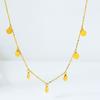 Collier Pendentif Petit Pièce Ronde Simple Tendance en Acier Inoxydable Pour Femmes Couleur Or Étanche Charme Géométrique Colliers