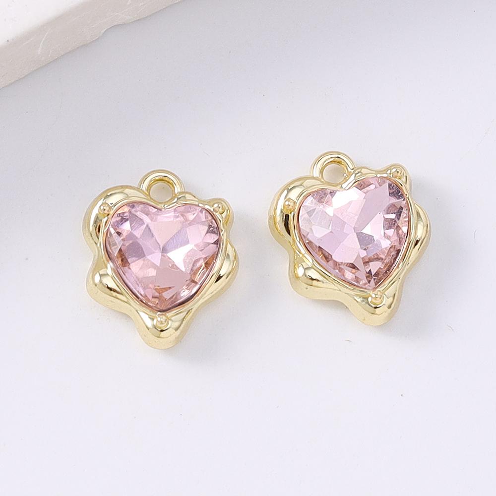 5pcs Elegant Crystal CZ Love Heart Charms Pendants for Necklace Earrings Bracelet DIY Jewelry Making Accessories Supplies