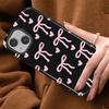 Coque de téléphone Rose Mignonne Cœur Nœud pour Apple iPhone 17 XS XR 13 Plus 15 16 Pro Max 14 16e 12 Air 11 Housse Souple Capa