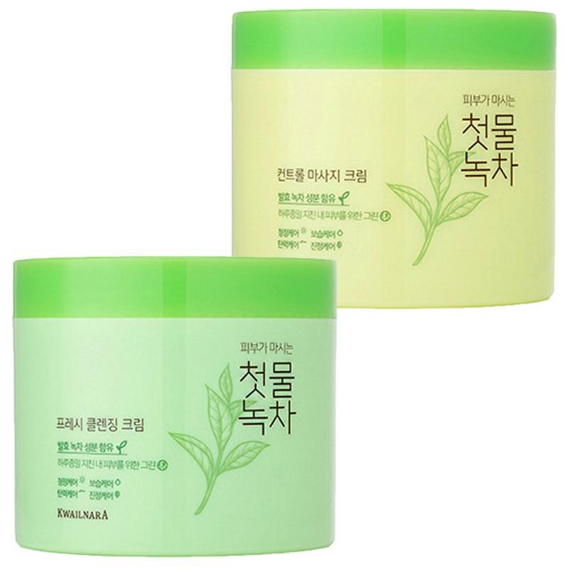 First Harvest Green Tea Cleansing Cream 300ml + Massage Cream 300ml, First Harvest Green Tea Cleansing Cream + Massage Cream 300ml Fruitland, 1 Pcs