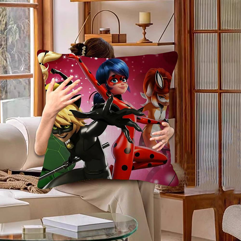 Cartoon Characters L-Ladybugs Cute Office Cushion Pillowcase Car Cushion Cover45X45CM Lumbar Pillowcase Sofa Pillowcover