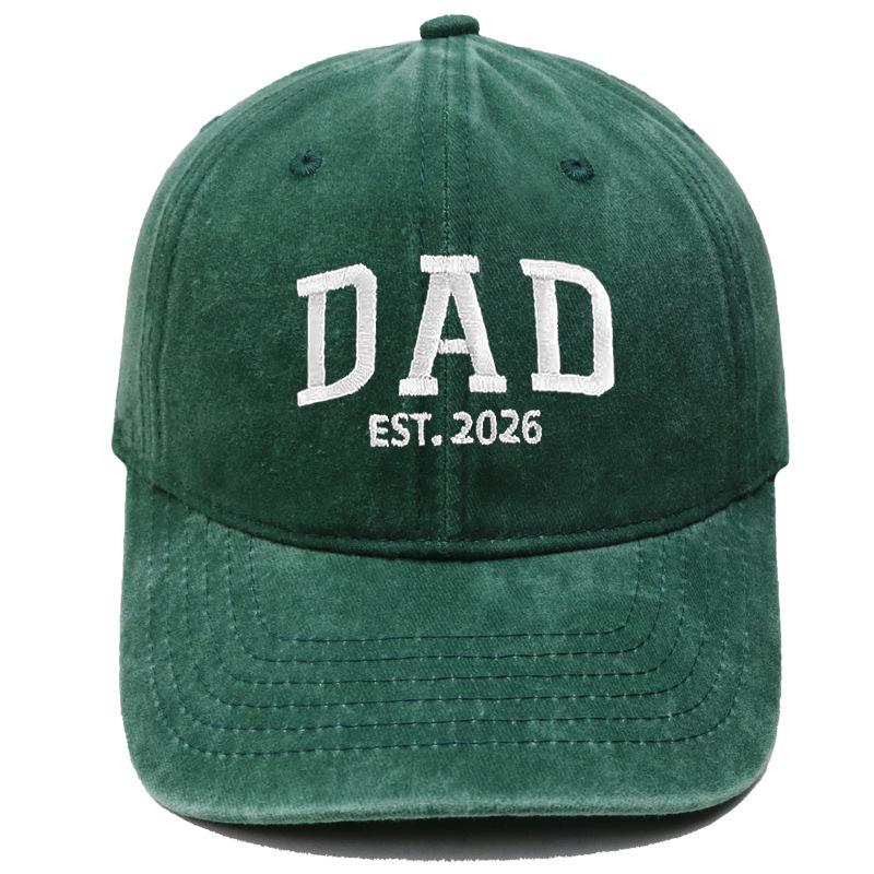 Hot Sale DAD MOM Embroidered Baseball Cap Washed Retro Male and Female Couples Casual Versatile Hat