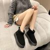 Dicksöhlige Schneestiefel für Damen zum Tragen im Winter, neue gefütterte verdickte wasserdichte, winddichte und rutschfeste Baumwollschuhe für Damen