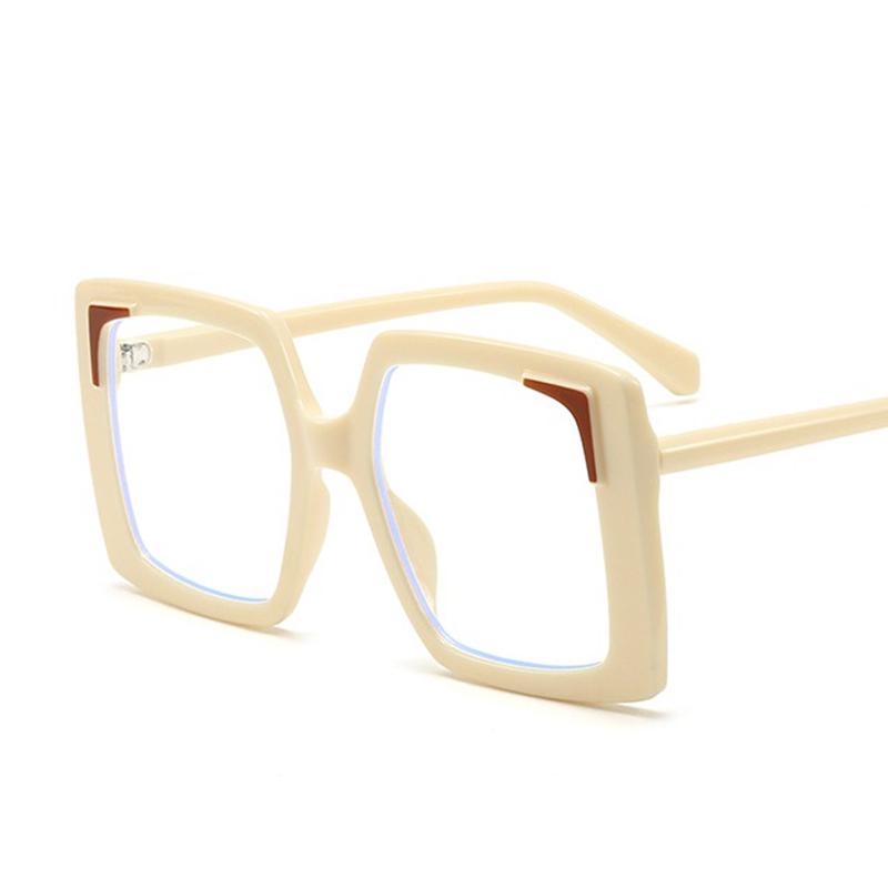Coolfang Fashion Square Glasses Frame Anti Blue Light Computer Glasses For Women Large Frame Protective Eyewear