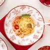 Chinese Style Creative Ceramic Plates High End Restaurant Circular Pasta Plate Delicious Fruits Salad Plate Wedding Tableware