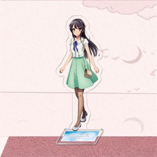 Anime Sakurajima Mai Senpai Acrylic Figure Stand Model Plate Keychain Rascal Does Not Dream of Bunny Girl Desk Decor