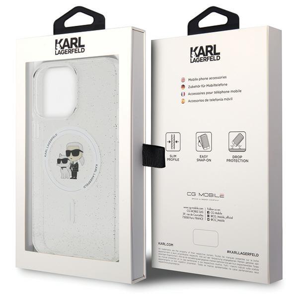 Karl Lagerfeld Klhmp15Xhgkcnot Iphone 15 Pro Max 6.7 Transparent Hardcase Karl&Choupette Glitter Magsafe