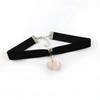 Gothic Retro Heart-shaped Purple Crystal Agate Pendant Black Velvet Necklace for Women Hallowmas Party Charm Choker Jewelry Gift
