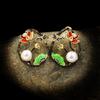 Fashion Retro Korean Version Enamel Versatile Fresh Lotus Earrings