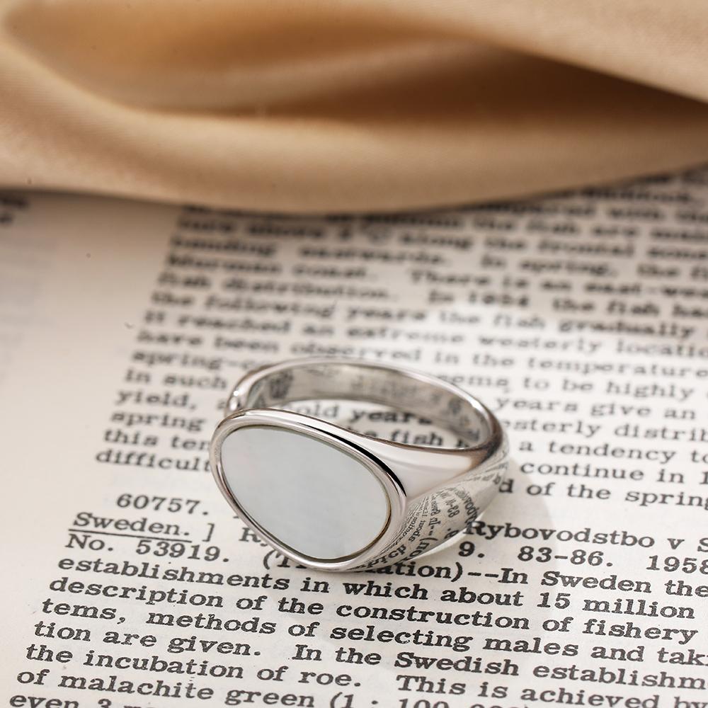 Elegante Weiße Muschel Runde Geometrische Ringe für Damen Vintage Gold Offener Fingerring Hochzeits Statement Schmuck Party Geschenk