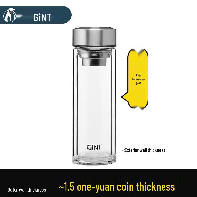 Jiate Double-Layer Heat-Resistant Glass Tea Infuser Cup