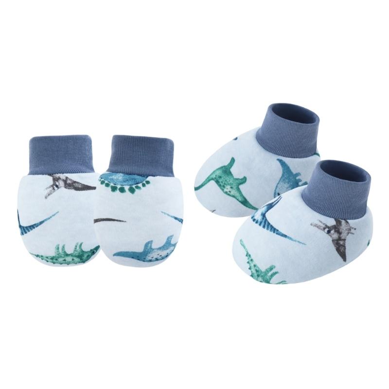 Set of 1 Infant Cotton Mittens Anti Scratch Hand Cover Soft Breathable Warm Gloves & Socks for 0-6M Boys Girls