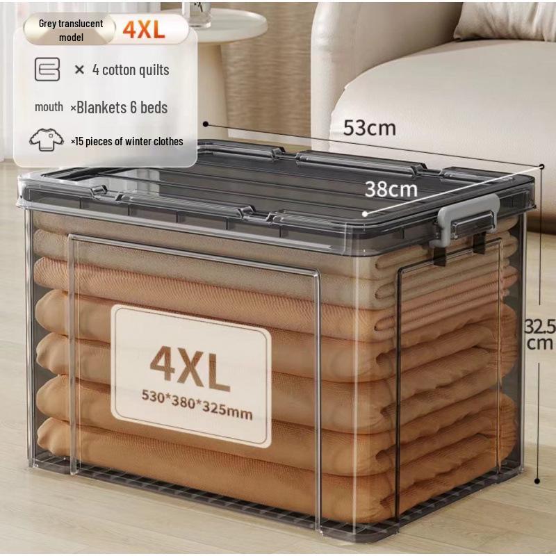 Transparent Large Capacity Storage Box for Clothes, Toys, Snacks