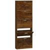 342515 vidaXL Armoire à chaussures Chêne fumé 59x17x169 cm Bois d'ingénierie