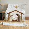 1pc Christmas Nativity Outdoor Flannel Blanket Soft Warm All-Season Throw for Sofa Bed Car Camping Office, Cozy Gift Idea1306S