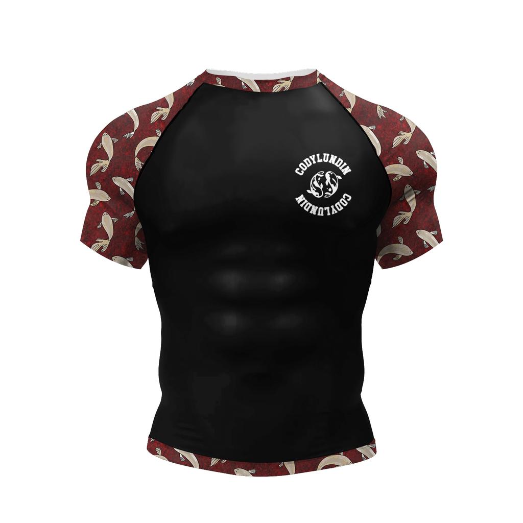 Kişisel Popüler Tasarım Süblimasyon Kısa Kollu Siyah No Gi BJJ Jiu Jitsu Rashguard Dövüş BJJ Mma Rash Guard Erkekler İçin Gömlekler