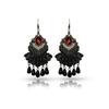 Elegant European & American Antique Black Tassel Lace Stud Earrings