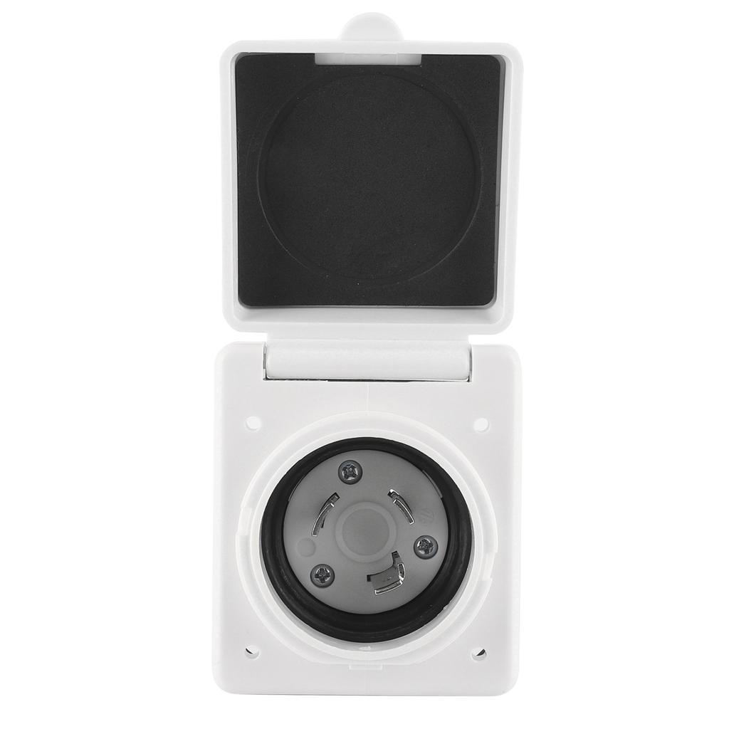 30AMP 125V RV Power Inlet Outlet UV Resistant Sturdy Construction with Waterproof Cover US Plug