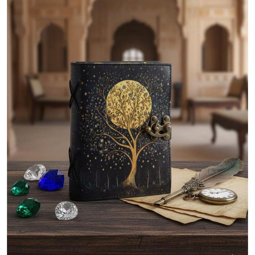 

Кожаный Гримуар Древо Жизни: Многоразовый журнал ведьмы 7 x 5 in - 200 page