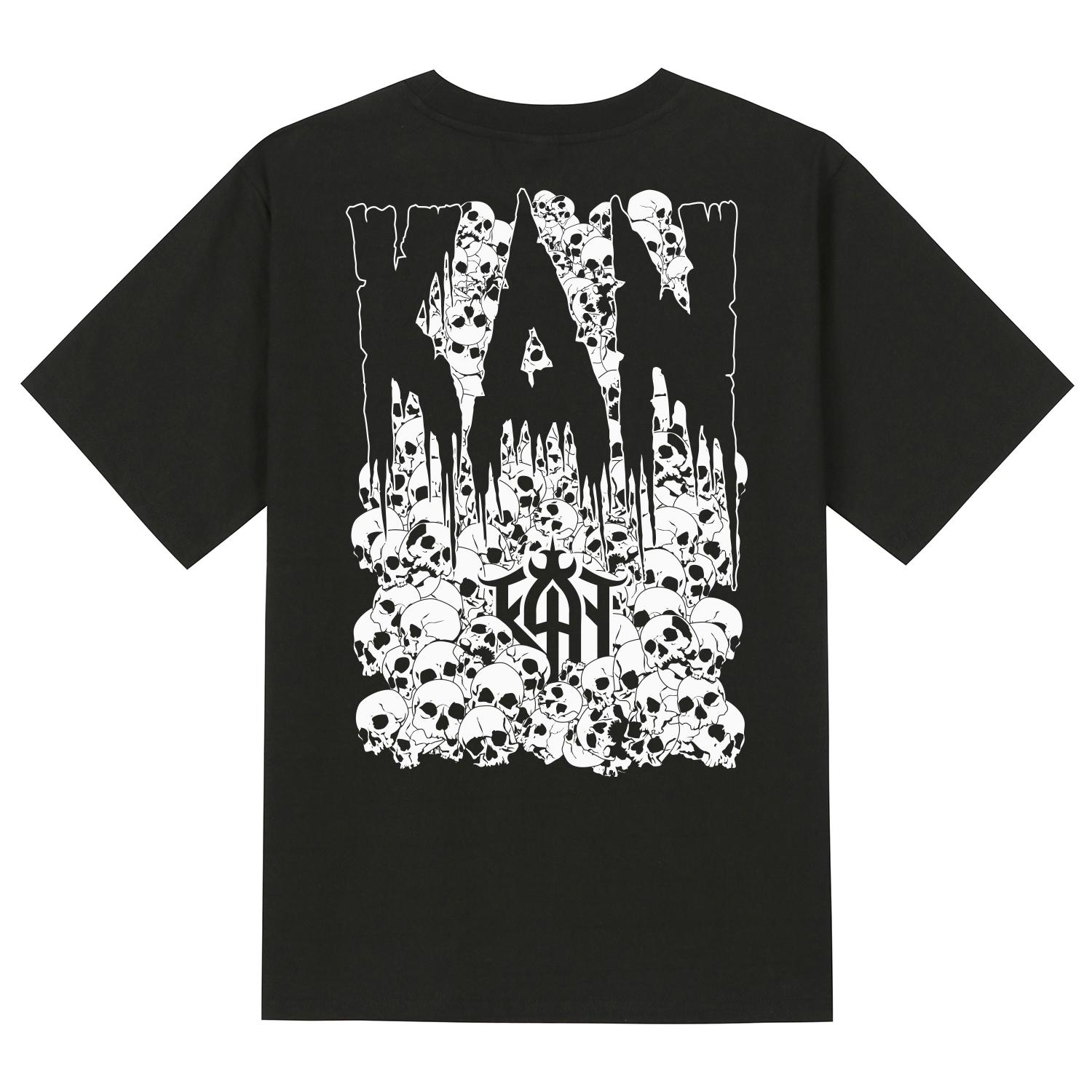 Khan 6312 Ktb0093 Dark Skull Short Sleeve T-Shirt - Black Black/L