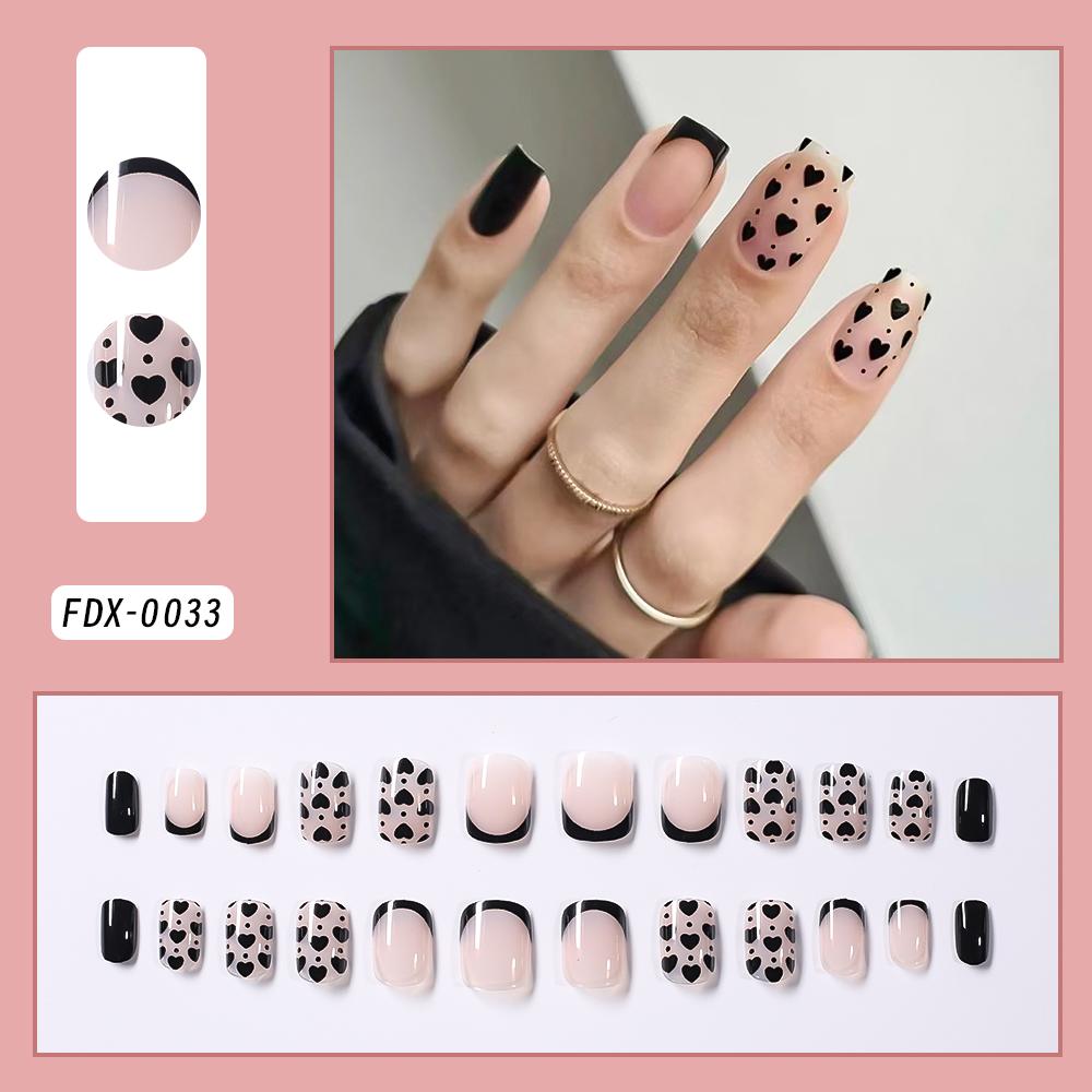 24Pcs Medium Almond Medium Almond Press on Nails Glossy Red Cherry Bow Design False Nails Cute Acrylic French Y2K Manicure Deco