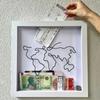 Travel Adventure Archive Box Ticket Shadow Box Photo Frame for Wall and Table Top Display Keep Memories Home Decor Storage Sbox