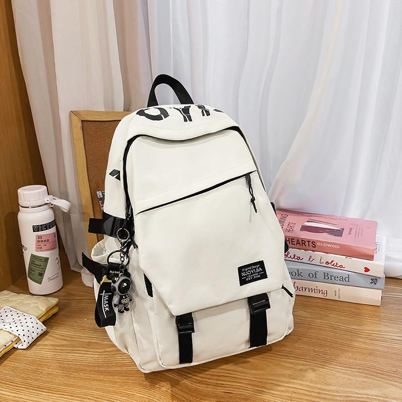 Big Capacity Simple Backpack With Letter Print Design And Waterresistant Fabric