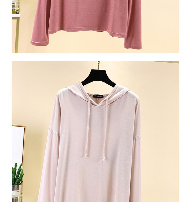 Women's Plus Size Loose Hooded Long Sleeve T-Shirt - Spring/Summer Sunscreen Layer
