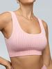 Seamless Twist Back Stripe Bra & High-Waist Stretch Yoga Pants Set