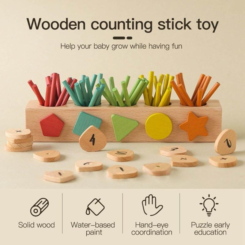 Wooden Math Magnetic Graphic Recognition for Intellgent Improvement Columnar Calculation Number Counting for Kids