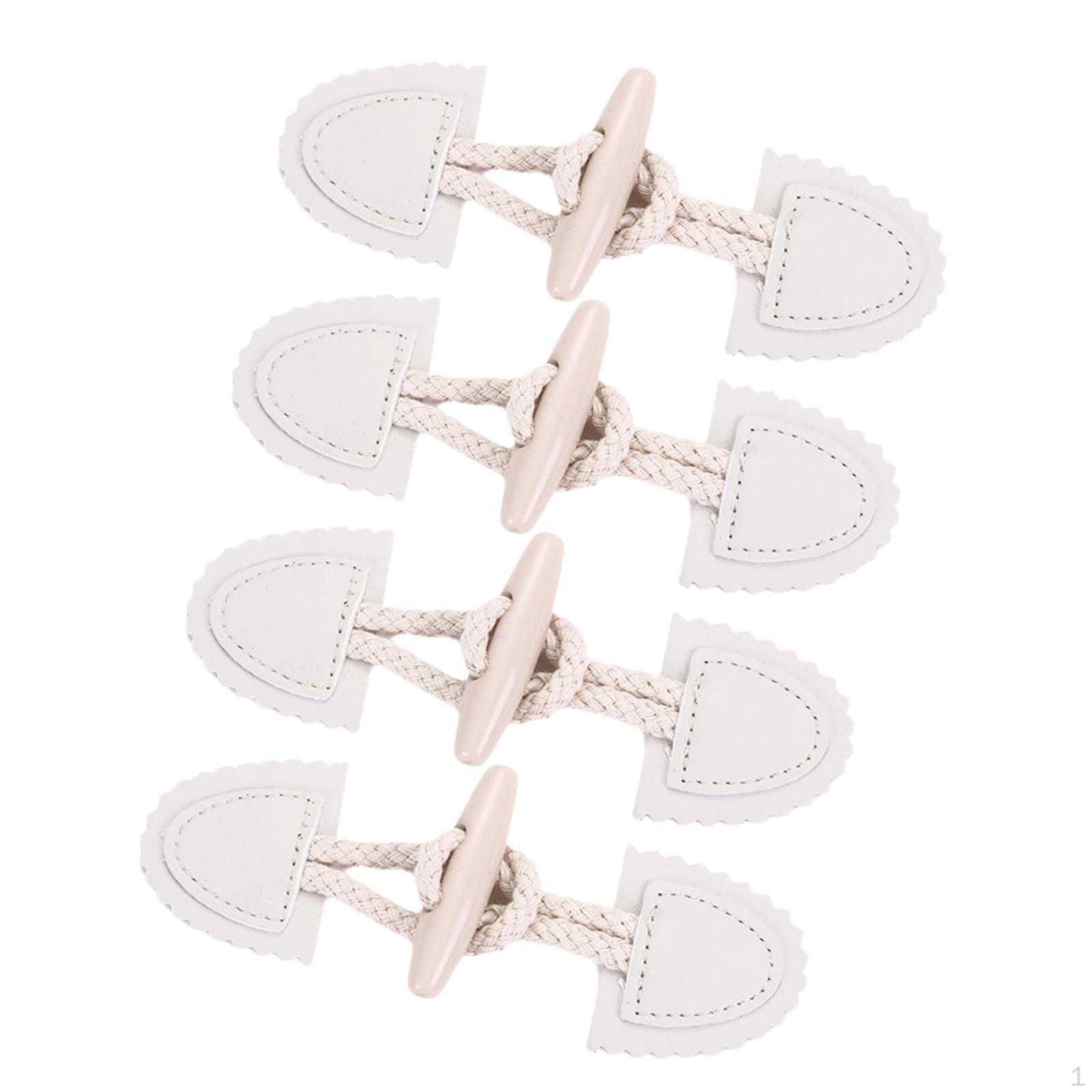 

4 штуки Пуговицы-тоглы для пальто Аксессуары Универсальные Элегантные Практичные Портативные Застежки белый