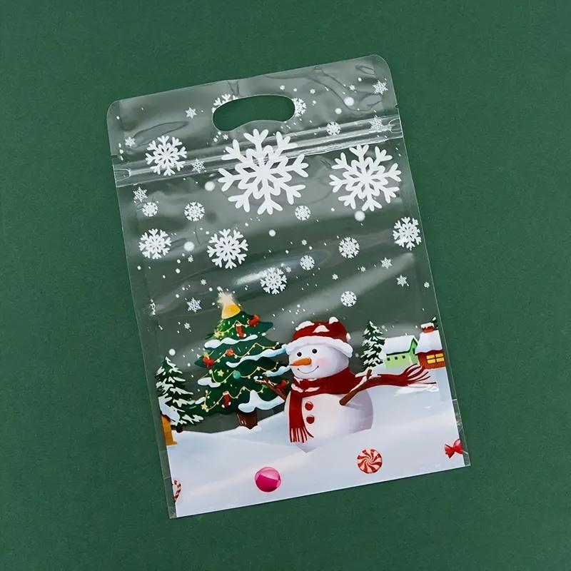30PCS Christmas Gift Bag,Zipper Bags For Candy Chocolate Cookie Nougat Biscuit,Gift Tree Santa Packaging,25pcs