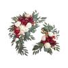 2Pcs Corner Flowers Welcome Sign Decoration Rustic Greenery Leaves Silk