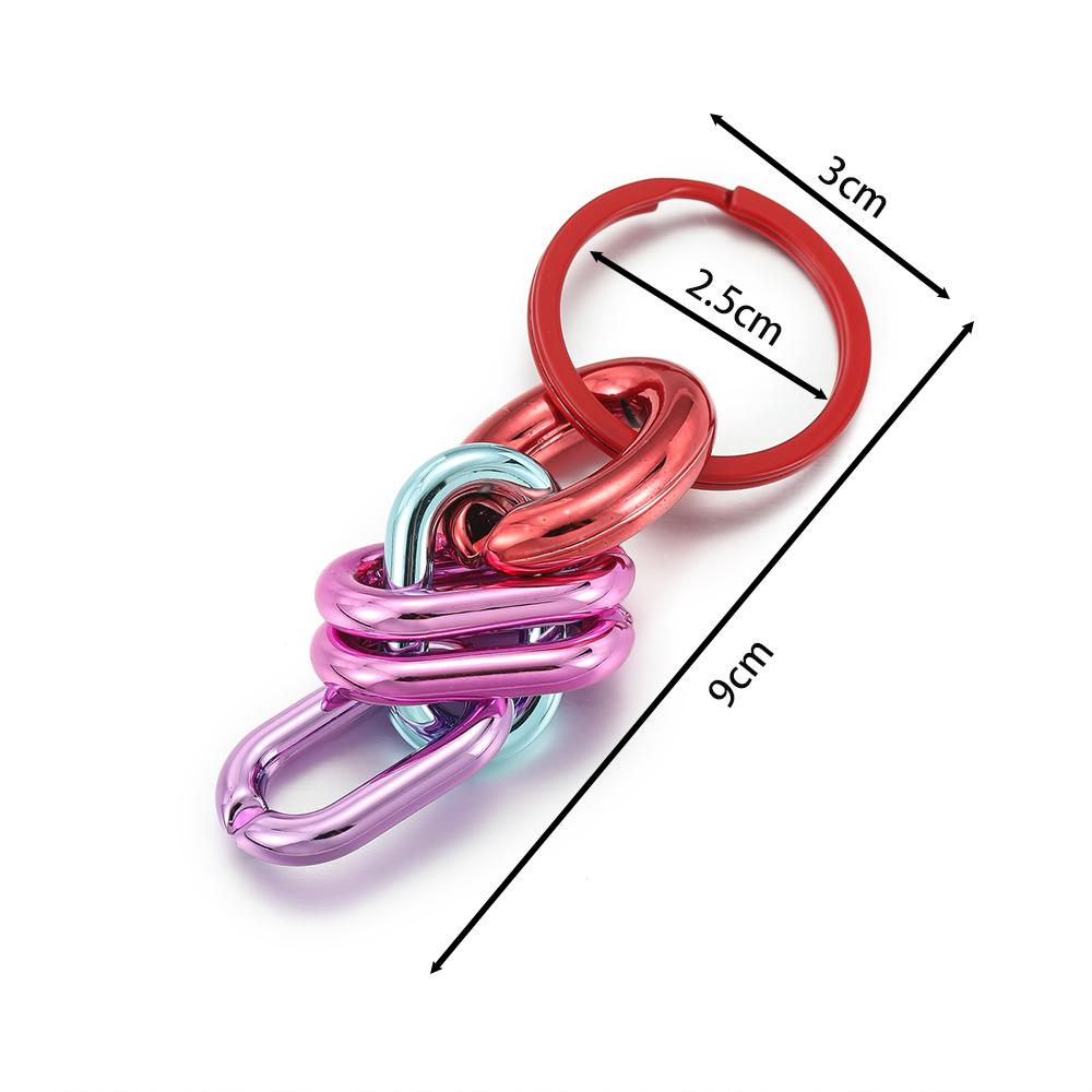 1pc Colorful Acrylic Links Chain Keychain Handmade Car Key Ring for Women Men Handbag Accessories DIY Friendship Gifts