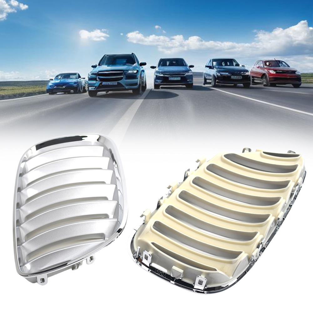 1 Pair Car Grilles 51137113733 51137113734 Anti-scratch ABS Car Front Hood Grill Front Upper Grilles for BMW X5 E53 04-06