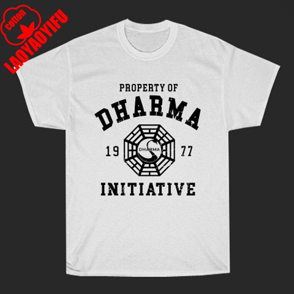 

DHARMA Initiative 1977 TV Show Men s White T-Shirt Great for Running and Weekend High Quality Cotton Tops 4XL