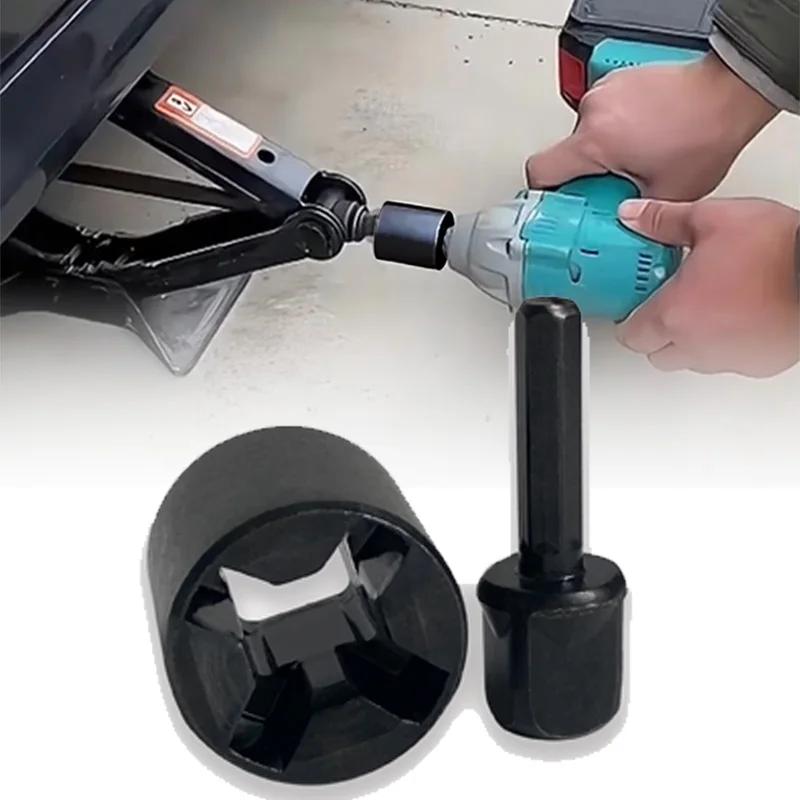 

Trailer Jack Drill Adapter Electric Tool Attachment Anti Corrosion for Boat RV Leveling Roadside Emergency Safe Use