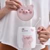 Creative Cartoon Cute Pig with Lid Ceramic Cup Boy and Girl Couple Mug Milk Cup Gift Cup Office Water Cup
