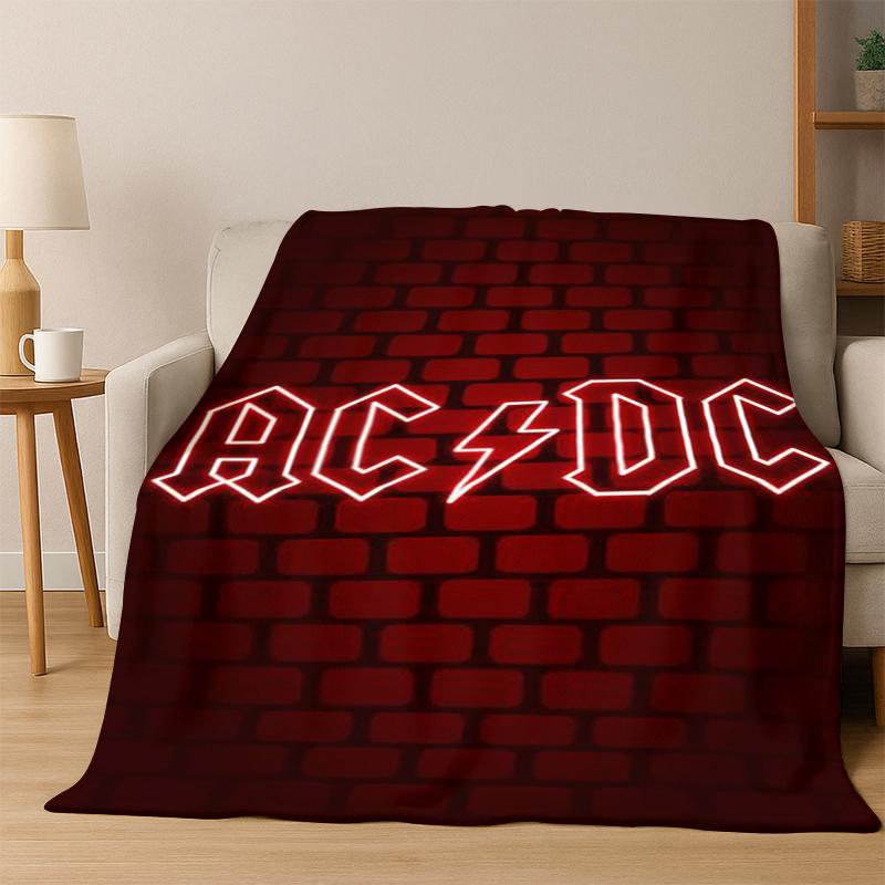3D ACDC Rockband Cartoon Flanelldecke Weiche Warme Decke Überwurfdecke für Schlafzimmer Wohnzimmer Bett Reise Camping Picknick Geschenk