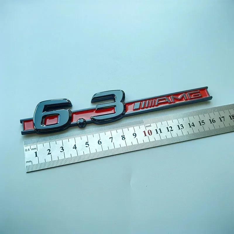 fzpxb5 2025 Hot 2pcs 2013 Old Flat Letters Numbers ABS Emblem for Mercedes Benz C63 6.3 AMG Bar Car Side Fender Logo Sticker Chrome Bla
