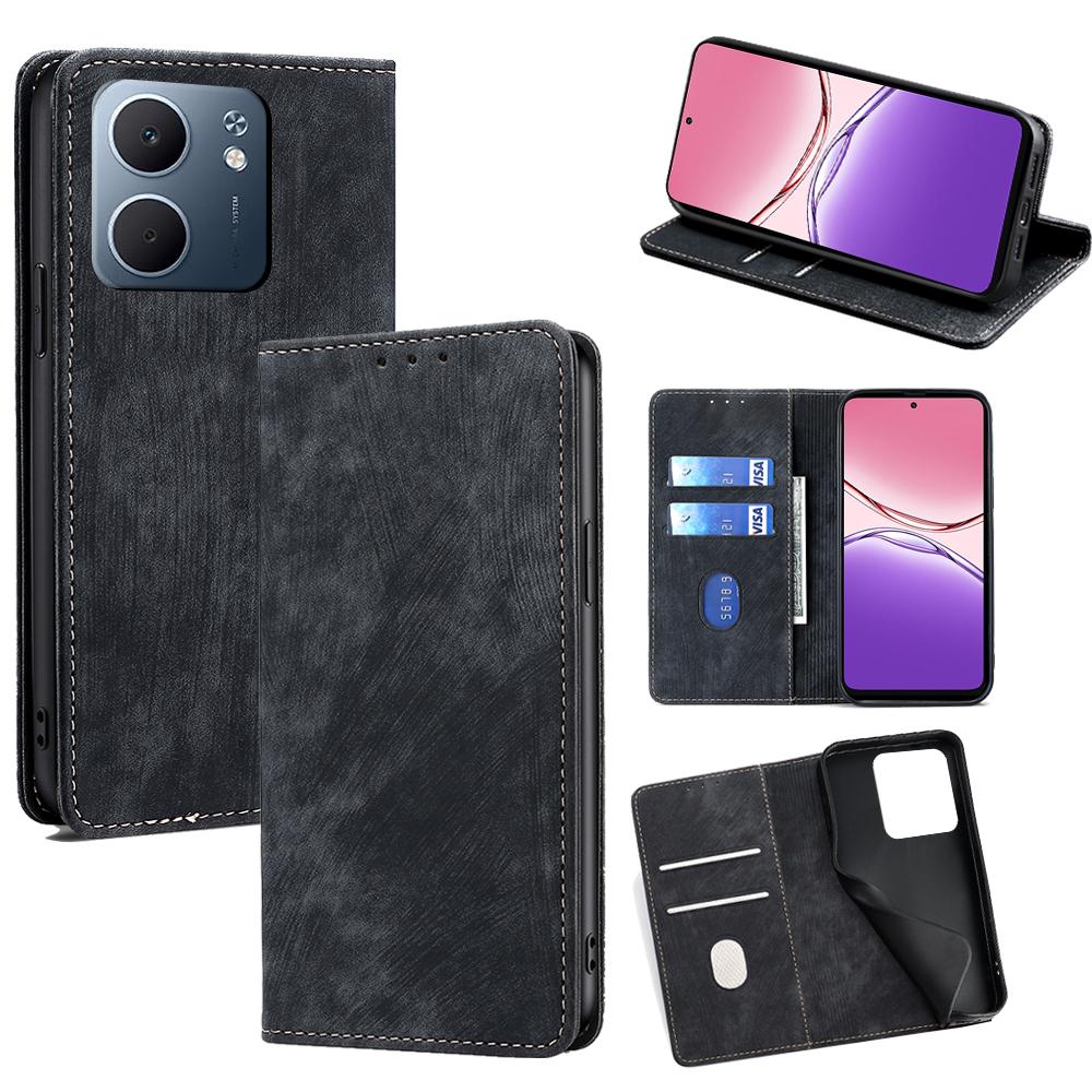 For Oppo A5x 5G Case RFID Blocking Wallet Foldable Stand Leather Phone Cover