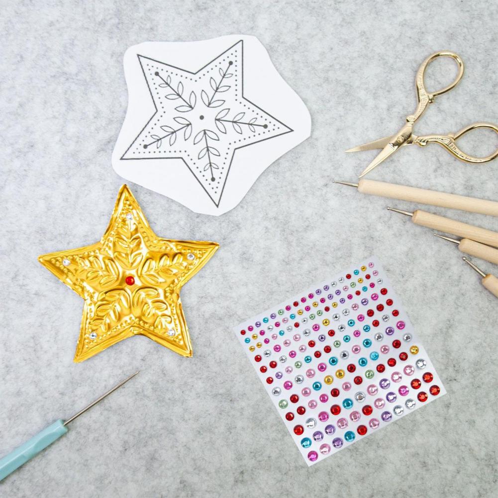 Foil Sheet Art Craft Kit Embossing Tools with Aluminum Foil Sheets Wire Rolls Stickers Foil Embossing Kit for Decoration