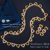 CMM Romantische Herzform Link Zirkonia Weißgold Farbe Halsband Halskette Ohrringe Sets