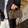 Plaid Canvas Niche Portable Pillow Bag Women's New Versatile Fashion Shoulder Messenger Bag