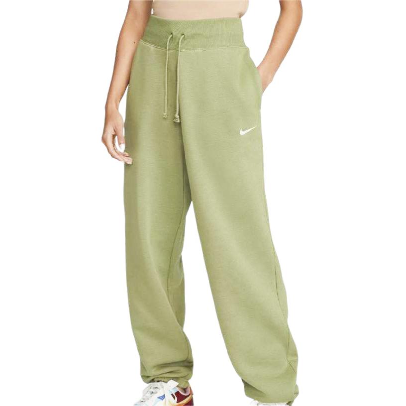 Nike Jednobarevné logo vzor ležérní pletené sportovní kalhoty dámské spodky zelené DQ5888-334