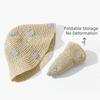 Foldable Woman's Straw Hat Elegant Sunscreen Cap Casual Lace Brim Sunshade Cap  Outdoor