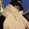 2024 New High-End Pure Color Mohair Scarf for Women - Cozy Korean Style Autumn/Winter Shawl
