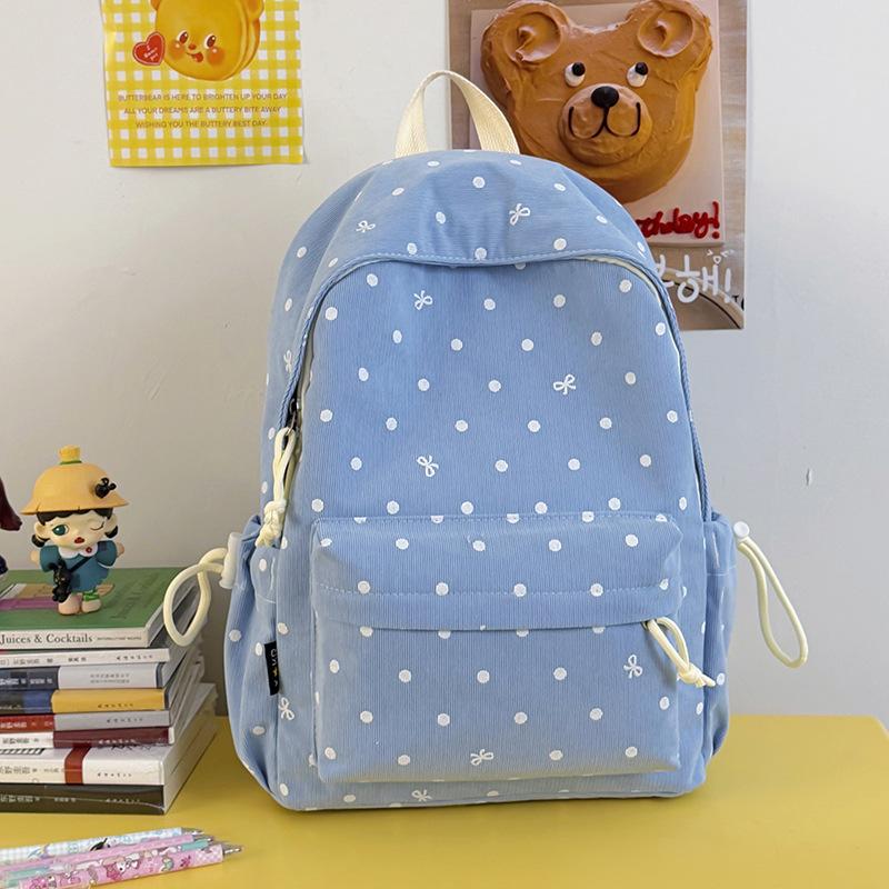 Schoolbag schoolbag junior high school girls girl heart atmosphere polka dot bow versatile high value female student backpack high school