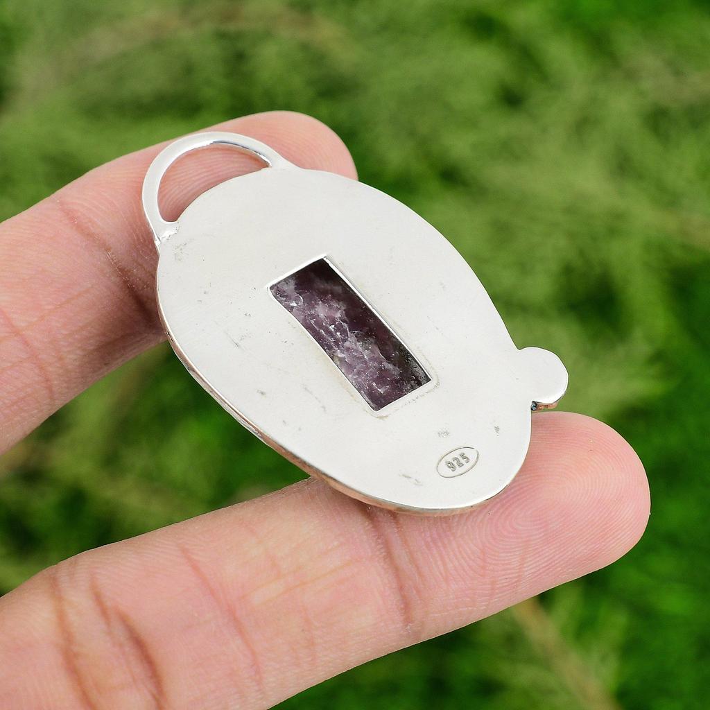 Daughters Day Sale Pink Tourmaline Gemstone Sterling Silver Wife Pendant Jewelry