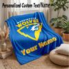 Warrington Wolves Custom Flannel Throw Blanket Print Your Name Text Soft Warm Blanket Holiday Present